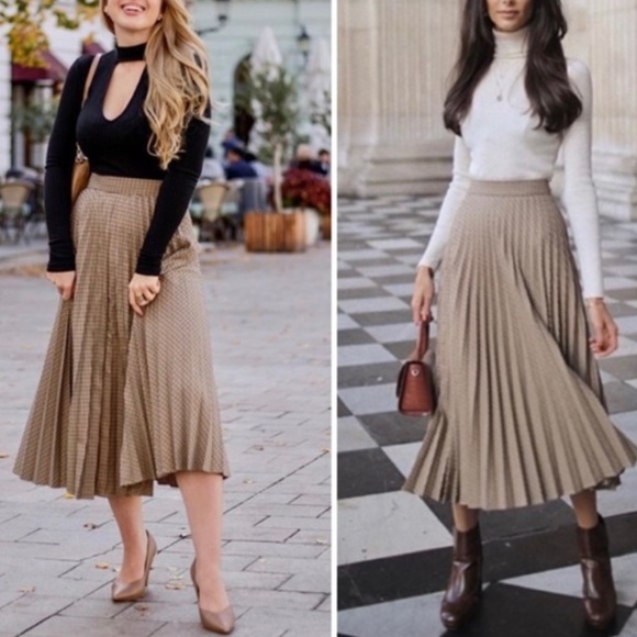 Zara Pleated Midi Skirt - Picture 3 of 11
